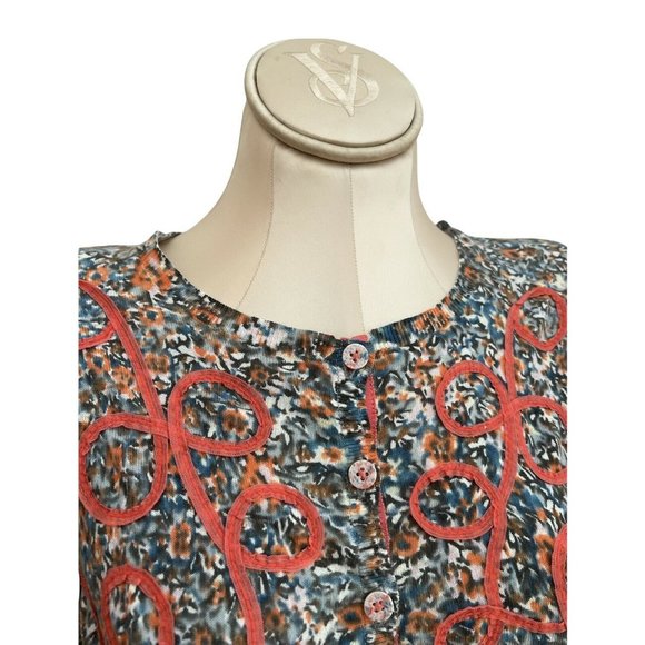 Anthropologie GUINEVERE Cardigan Sweater Looped Bud Coral Ribbon (Medium) - Picture 5 of 8